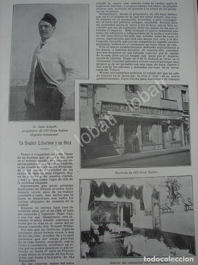 Collectionnisme d'affiches: CARTEL ANTIGUO ORIGINAL DE JULIO ADEATH Y LA CANTINA EL GRAN SALON 1909