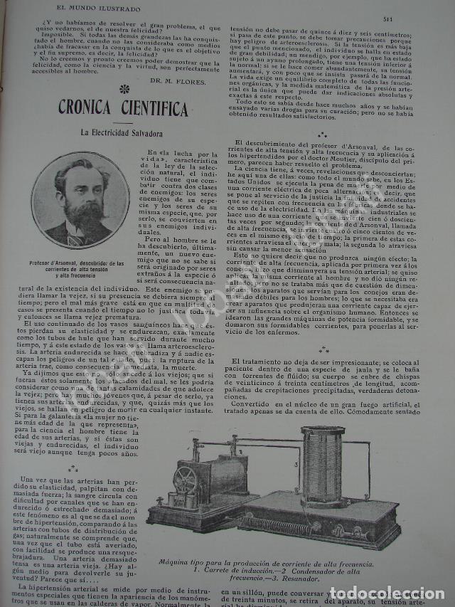 Collectionnisme d'affiches: CARTEL ANTIGUO ORIGINAL DE Jacques Ars&egrave;ne D'Arsonval INVENTA EL DESFIBRILADOR 1909 / CIENCIA