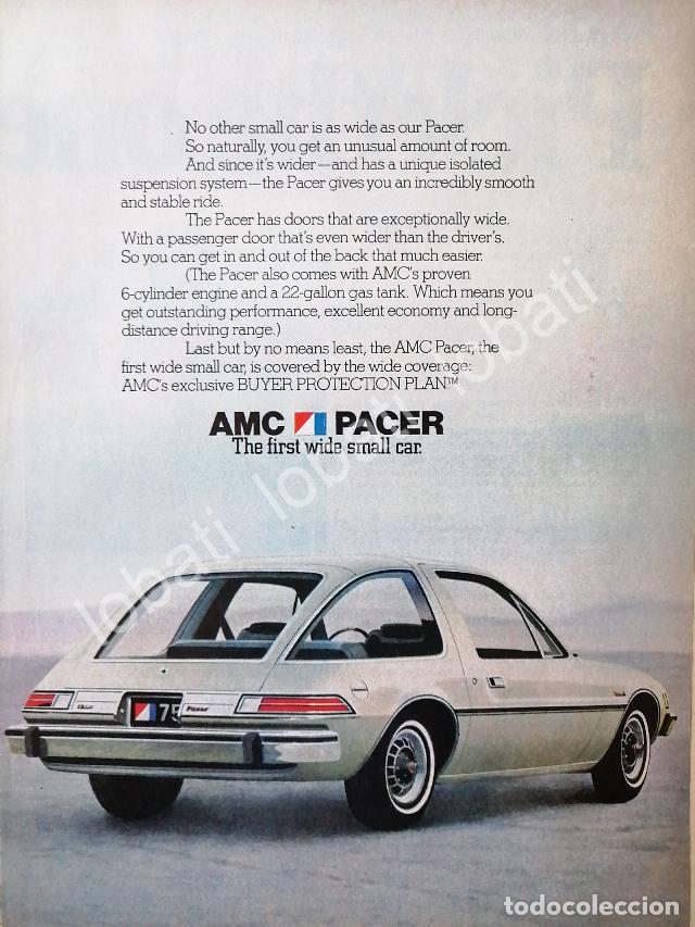 Collectionnisme d'affiches: CARTEL ANTIGUO ORIGINAL DE AUTOS AMERICAN PACER 1975 /394