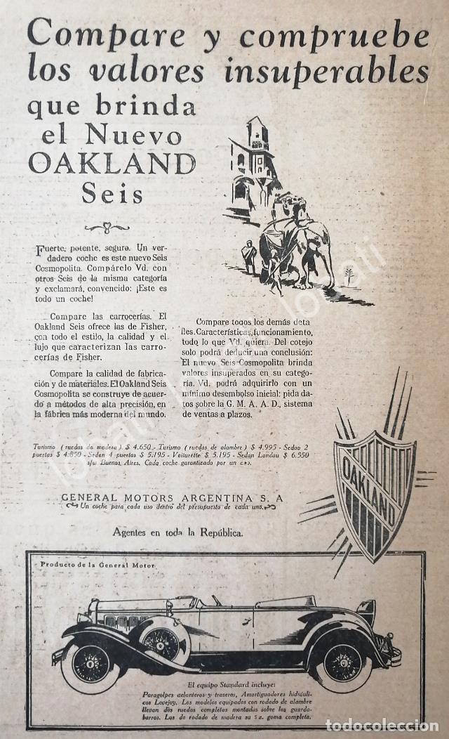 Collectionnisme d'affiches: CARTEL ANTIGUO ORIGINAL DE AUTOS OAKLAND SIX 1930 /399 MUY RARO