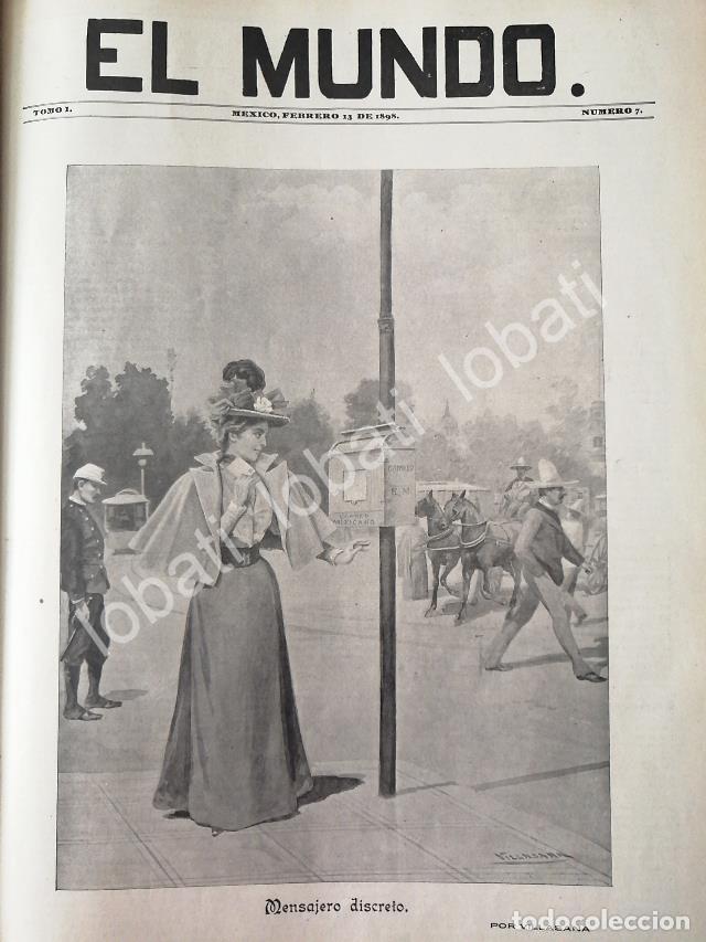 Collectionnisme d'affiches: PORTADA ANTIGUA ORIGINAL 1898 MANSAJERO DISCRETRO POR: JOSE MARIA VILLASANA