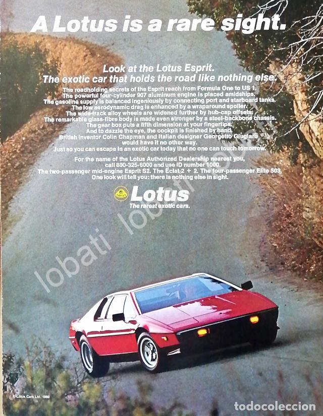 Sammeln von Plakaten: CARTEL ANTIGUO ORIGINAL DE AFICHE AUTOS LOTUS 1980 / 418 RARO
