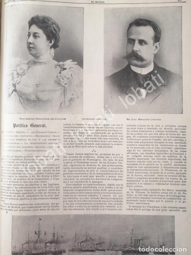 Sammeln von Plakaten: CARTEL ANTIGUO ORIGINAL DE BODA. CORONA SANCHEZ 1898. RAMON CORONA Y MAS NOTAS