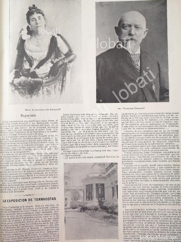 Sammeln von Plakaten: CARTEL ANTIGUO ORIGINAL DE CASA DE TOMAS BRANIFF Y ESPOSA / OFRECEN BAILE A PORFIRIO DIAZ 1898 /ASM