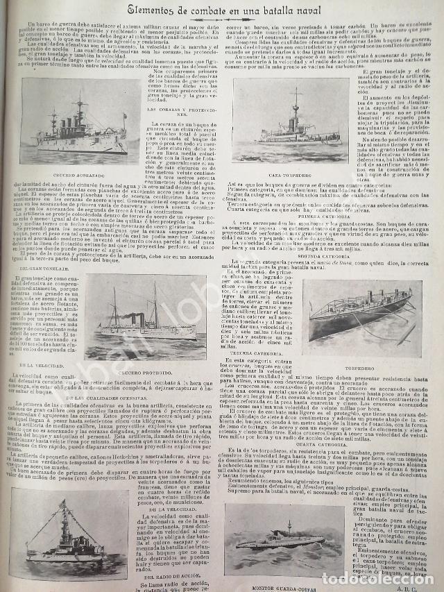 Sammeln von Plakaten: CARTEL ANTIGUO ORIGINAL DE TIPOS DE BARCOS Y BATALLAS NAVALES 1898 / MLT
