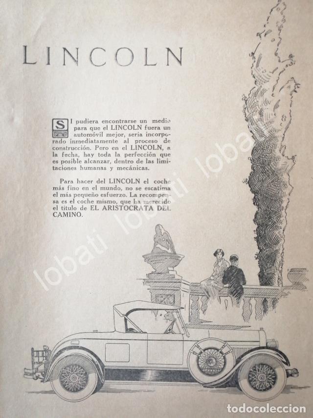 Sammeln von Plakaten: CARTEL ANTIGUO ORIGINAL DE AUTOS LINCOLN 1926 /428