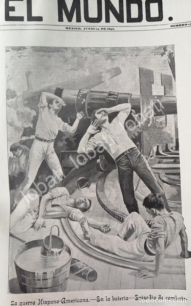Sammeln von Plakaten: PORTADA ANTIGUA ORIGINAL 1898 ESCENA DE BATALLA VAVAL DE LA GUERRA ESPA&Ntilde;A Vs U.S.A / MLT
