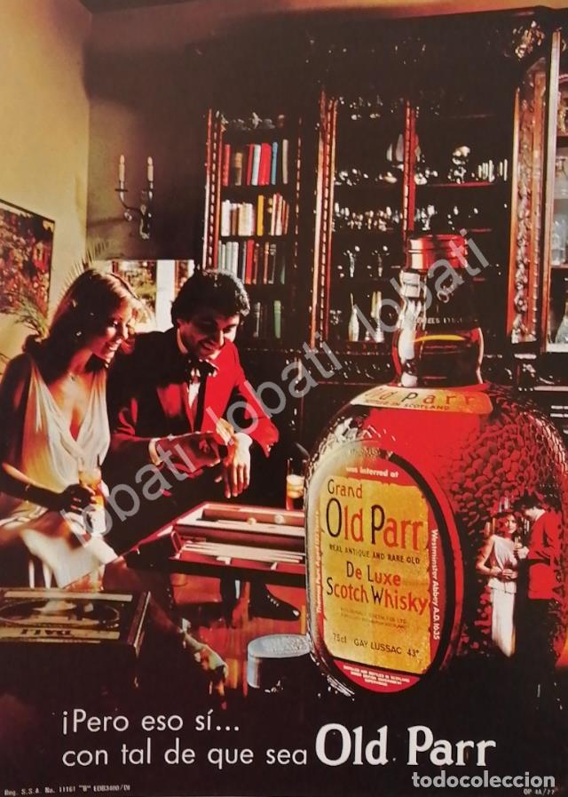 Sammeln von Plakaten: CARTEL ANTIGUO ORIGINAL DE VINOS. WHISKY OLD PARR 1976 /557