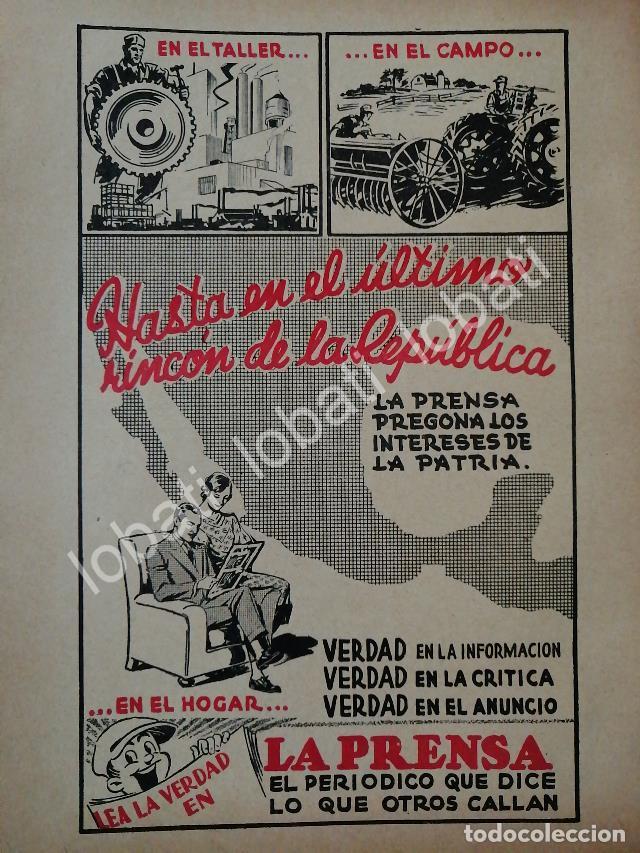 Sammeln von Plakaten: CARTEL ANTIGUO ORIGINAL DE PUBLICIDAD DEL DIARIO LA PRENSA 1943 /72