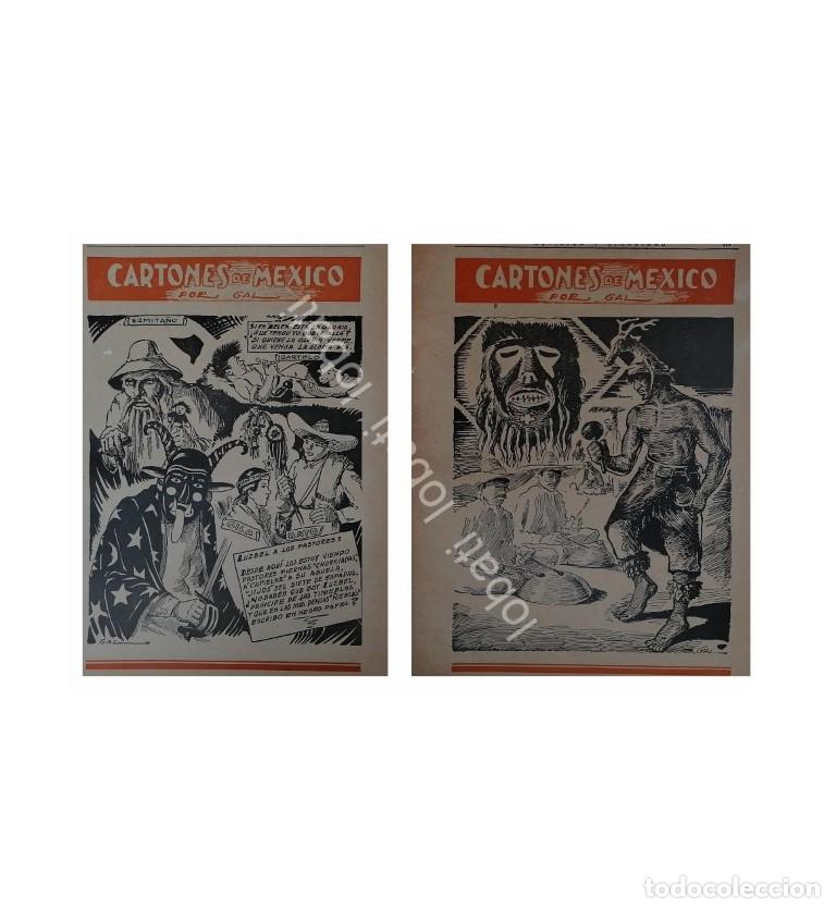 Sammeln von Plakaten: CARTEL ANTIGUO ORIGINAL DE 2 TIRAS COMICAS. CARTONES DE MEXICO POR: LEONEL GARCIA 1943