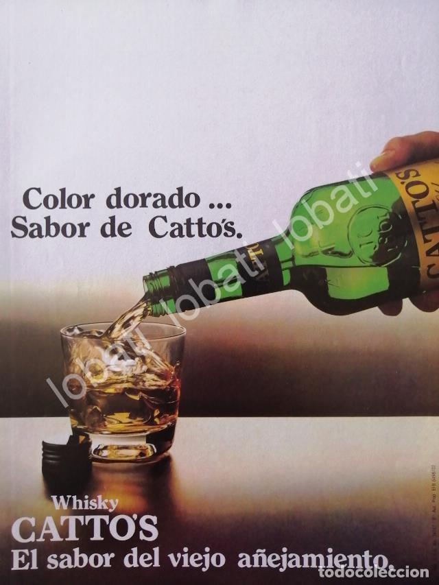 Sammeln von Plakaten: CARTEL ANTIGUO ORIGINAL DE VINOS. WHISKY CATTOS 12 A&Ntilde;OS. 1980 /571
