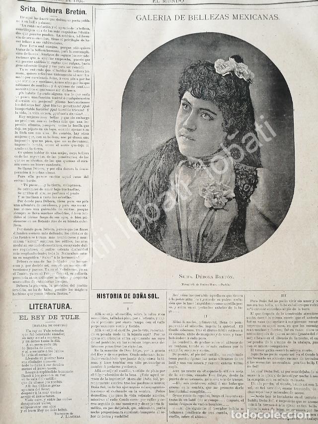 Sammeln von Plakaten: CARTEL ANTIGUO ORIGINAL DE DEBORA BRETON 1894. PUEBLA. FOTO DE TORRES HNOS. / ASM