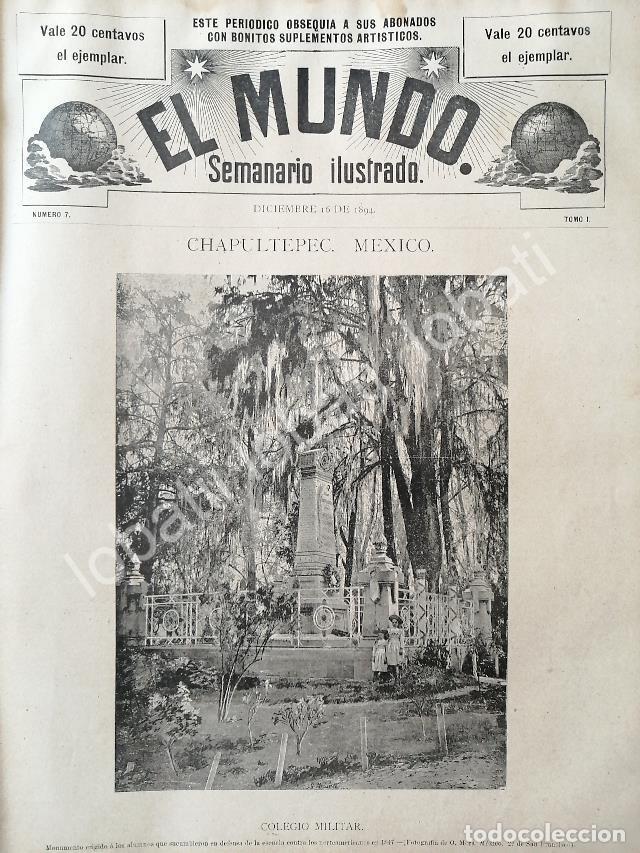 Sammeln von Plakaten: PORTADA ANTIGUA ORIGINAL MONUMENTO A NI&Ntilde;OS HEROES, COLEGIO MILITAR EN CHAPULTEPEC