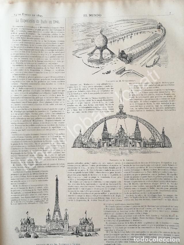 Sammeln von Plakaten: CARTEL ANTIGUO ORIGINAL DE PREPARAN EXPOSICION DE PARIS DE 1900 1895.