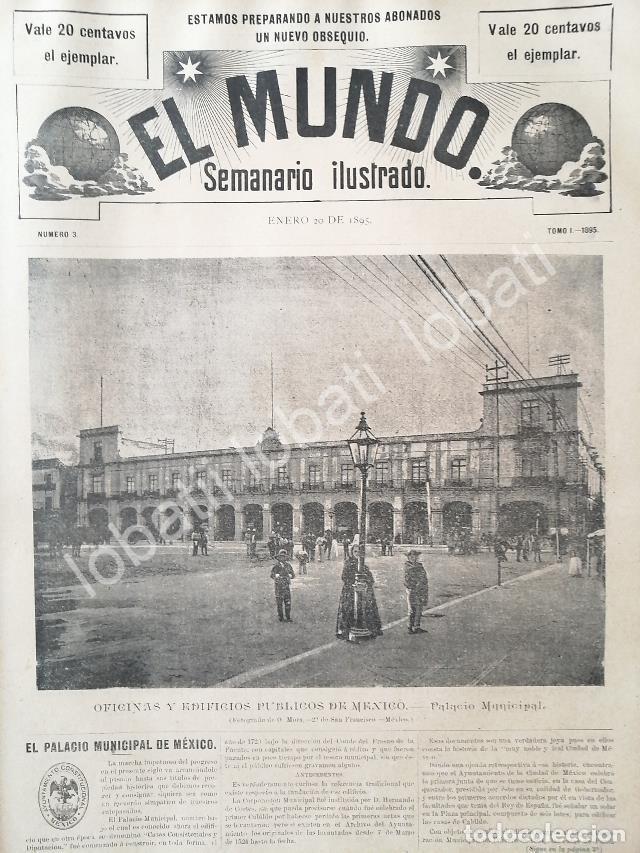 Sammeln von Plakaten: PORTADA ANTIGUA ORIGINAL 1895 PALACIO MUNICIPAL MEXICO D.F / LDM