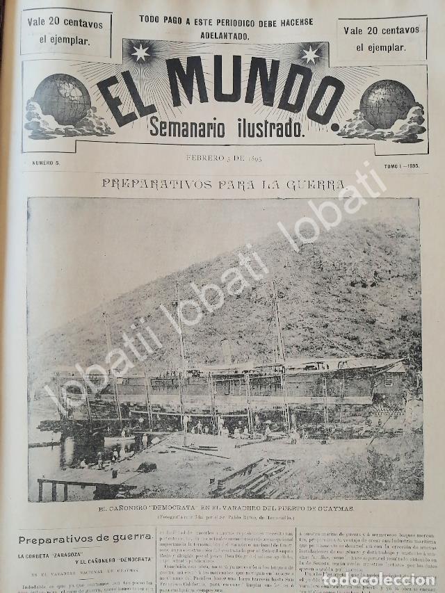 Sammeln von Plakaten: CARTEL ANTIGUO ORIGINAL DE BARCOS DE GUERRA EL DEMOCRATA Y EL ZARAGOZA EN SONORA 1895 / MLT