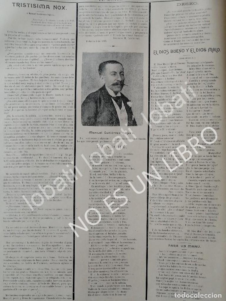 Sammeln von Plakaten: CARTEL ANTIGUO ORIGINAL DE POEMAS INEDITOS POSTUMOS DE MANUEL GUTIERREZ NAJERA FEB. 1895