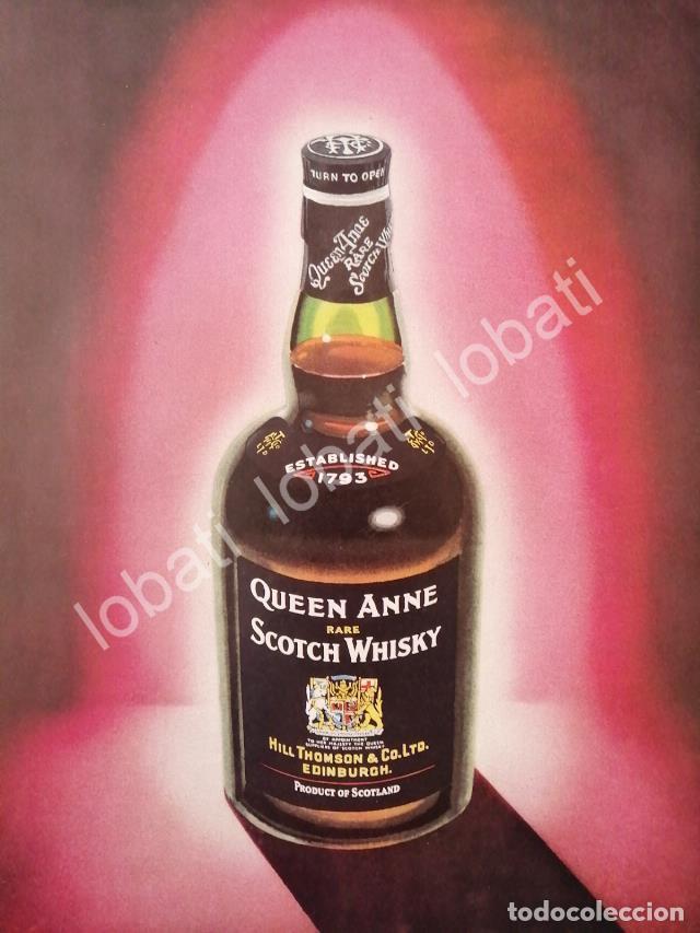 Coleccionismo de carteles: CARTEL ANTIGUO ORIGINAL DE VINOS. WHISKY QUEEN ANNE 1960s /594 MUY RARO