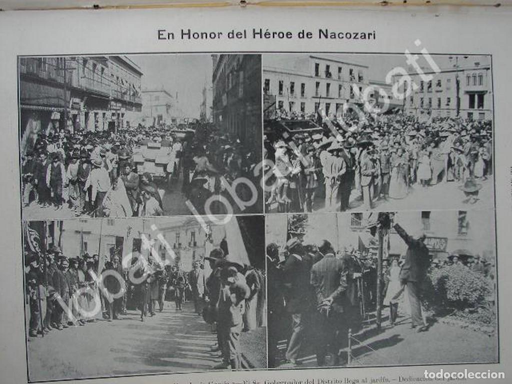 Sammeln von Plakaten: CARTEL ANTIGUO ORIGINAL DE SE DEDICA UN JARDIN AL HEROE DE NACOSARI 1910 / PLT