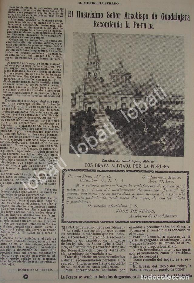 Collectionnisme d'affiches: CARTEL ANTIGUO ORIGINAL DE MEDICINA. TONICO LA PERUNA Y CATEDRAL DE GUADALAJARA 1910 /No73