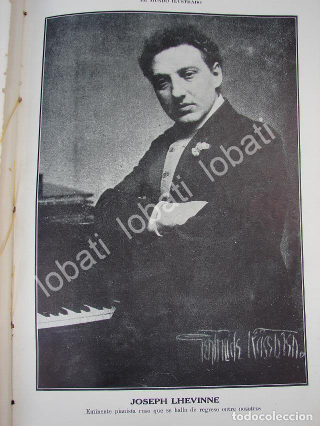 Collectionnisme d'affiches: CARTEL ANTIGUO ORIGINAL DE EL PIANISTA JOSEPH LHEVINNE EN MEXICO 1910 / MUSICOS