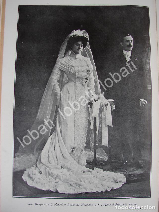 Collectionnisme d'affiches: CARTEL ANTIGUO ORIGINAL DE BODA. MONTA&Ntilde;O CARBAJAL 1910 /ASM ( MANUEL MONTA&Ntilde;O LUNA )