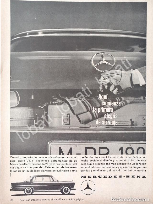 Collectionnisme d'affiches: CARTEL ANTIGUO ORIGINAL DE AUTOS MERCEDES BENZ 1966/ 702