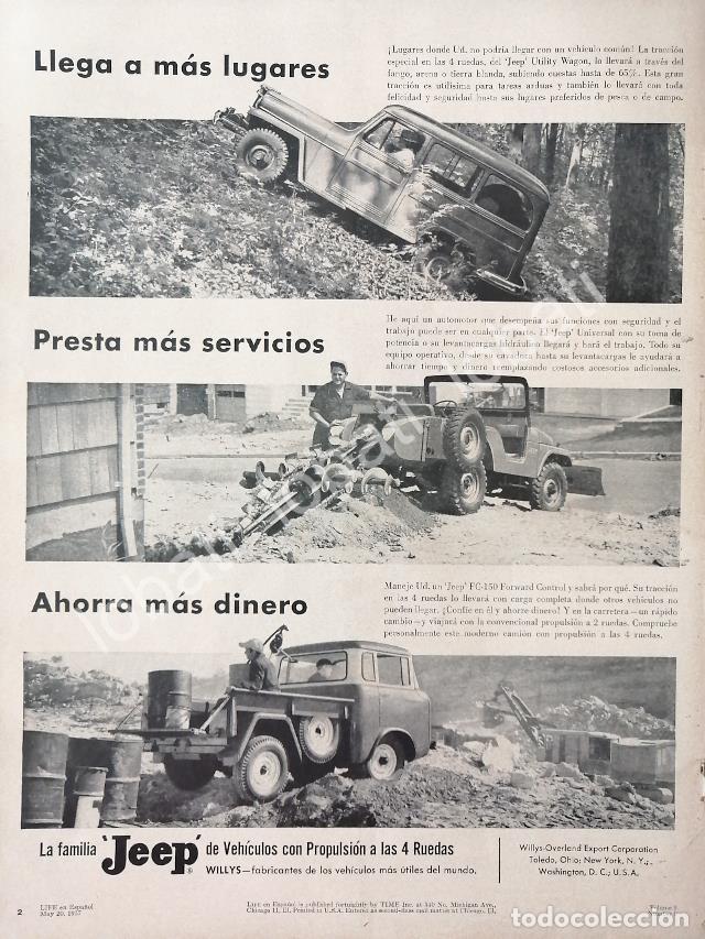 Collectionnisme d'affiches: CARTEL ANTIGUO ORIGINAL DE MINI CARTEL AUTOS JEEP 1957 / 705