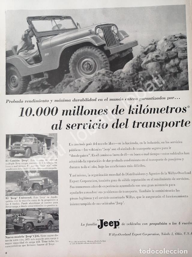 Collectionnisme d'affiches: CARTEL ANTIGUO ORIGINAL DE AUTOS WILLYS JEEP UNIVERSAL CJ-5 1953 / 711