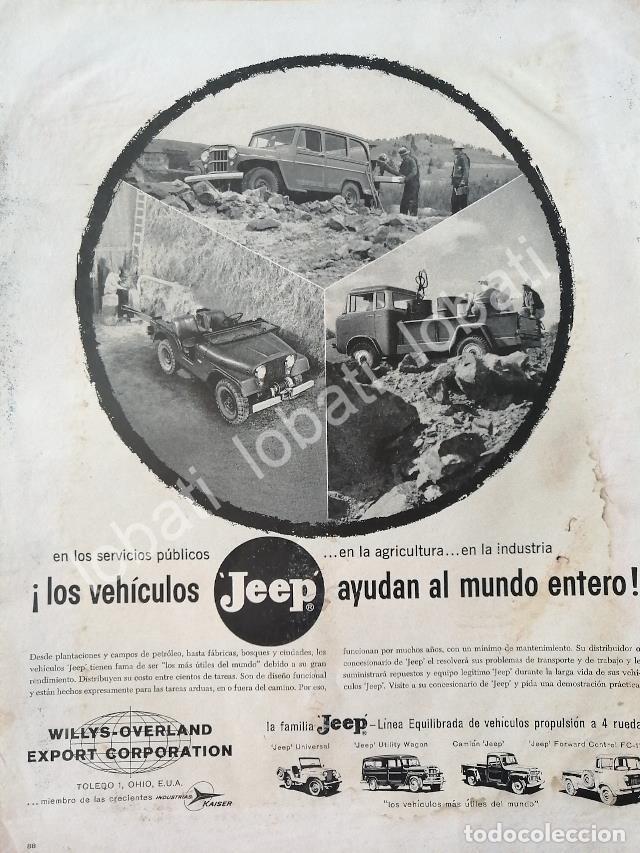 Collectionnisme d'affiches: CARTEL ANTIGUO ORIGINAL DE AUTOS Y CAMIONES WILLYS JEEP 1957 / 726