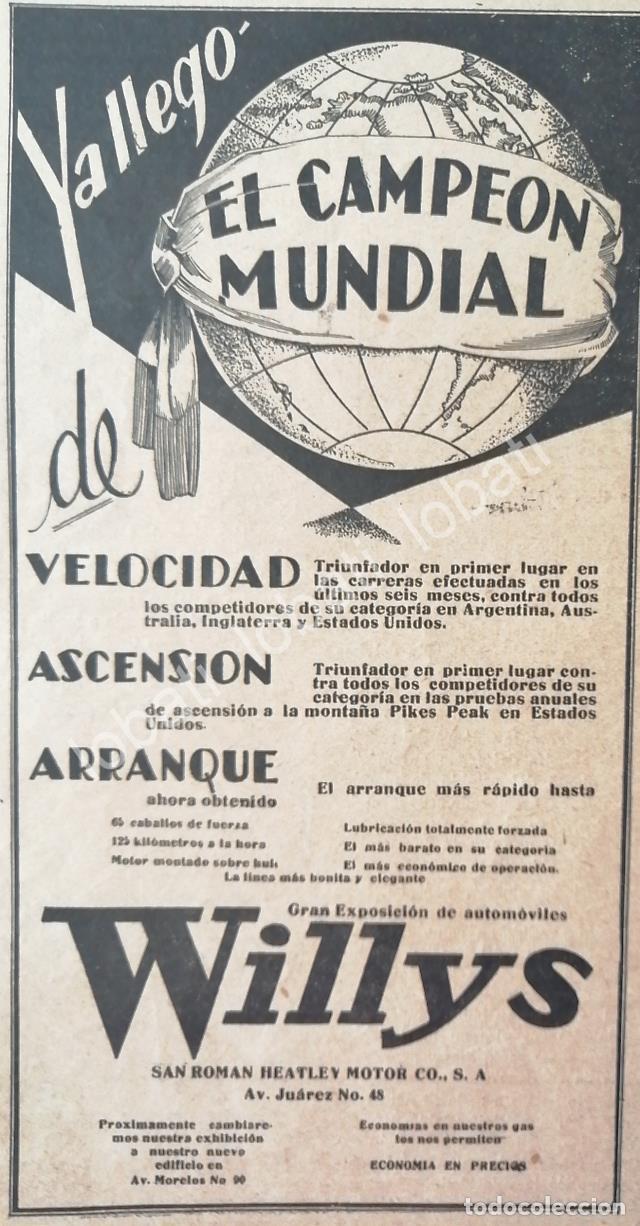 Collectionnisme d'affiches: CARTEL ANTIGUO ORIGINAL DE AFICHE DE AUTOS WILLYS 1931/ 727