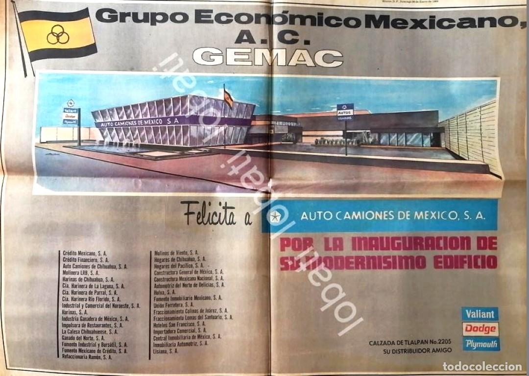 Collectionnisme d'affiches: CARTEL ANTIGUO ORIGINAL DE INAUGURAN AGENCIA DE AUTOS. AUTO CAMIONES DE MEXICO S.A 1969 / 735