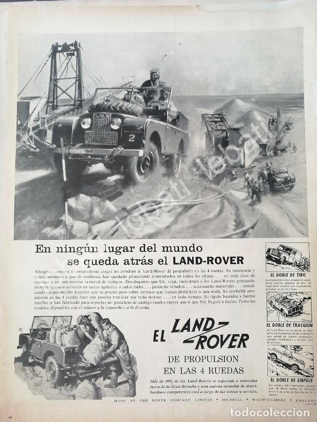 Collectionnisme d'affiches: CARTEL ANTIGUO ORIGINAL DE DE AUTOS LAND ROVER 1958 / 734