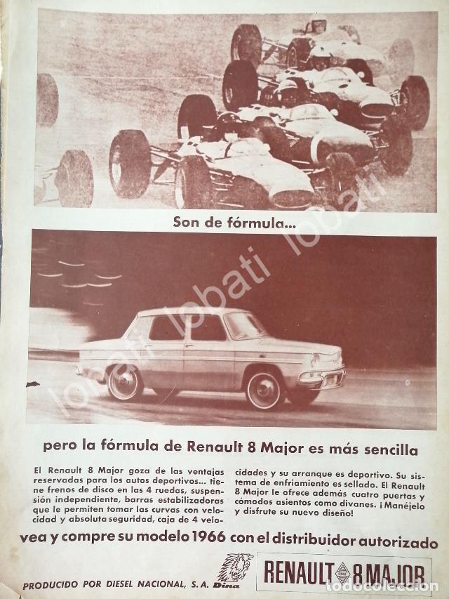 Coleccionismo de carteles: CARTEL ANTIGUO ORIGINAL DE AUTOS RENAULT -DINA 8 MAJOR 1966 / 740