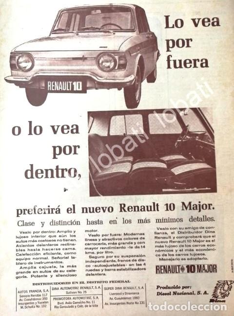 Coleccionismo de carteles: CARTEL ANTIGUO ORIGINAL DE AUTOS RENAULT 10 MAJOR 1966 / 739