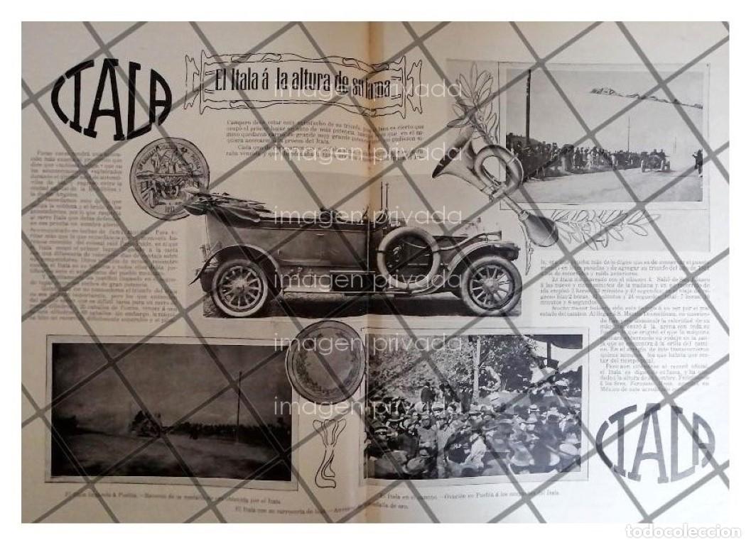 Collectionnisme d'affiches: CARTEL ANTIGUO ORIGINAL DE AUTOS ITALA 1911 GANA LA CARRERA EL IMPARCIAL / SUPER RARO 10++