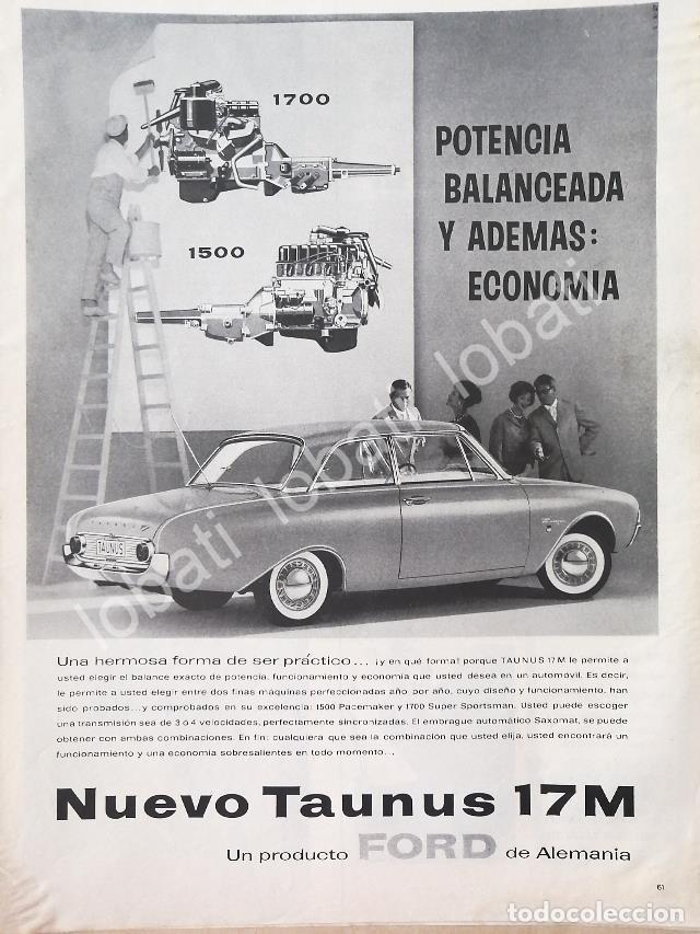 Collectionnisme d'affiches: CARTEL ANTIGUO ORIGINAL DE AUTOS FORD TAUNUS 17M 1961 /746