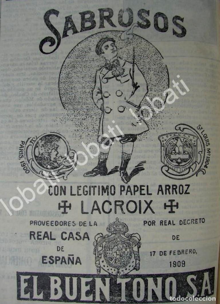 Collectionnisme d'affiches: CARTEL ANTIGUO ORIGINAL DE CIGARROS SABROSOS EL BUEN TONO CON SELLO REAL ESPA&Ntilde;OL 1911 /273