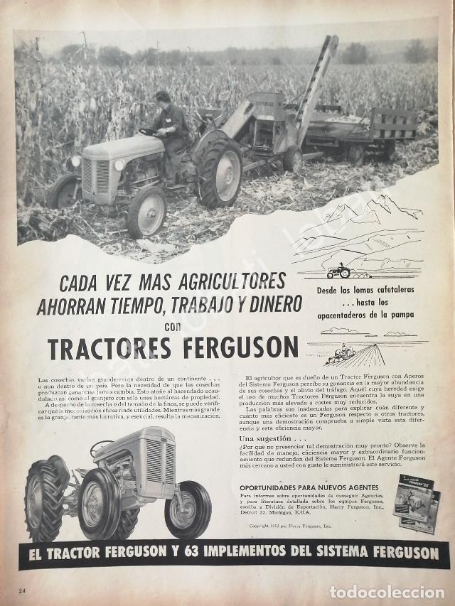 Collectionnisme d'affiches: CARTEL ANTIGUO ORIGINAL DE TRACTORES FERGUSON 1953 / 758