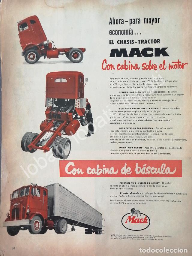 Collectionnisme d'affiches: CARTEL ANTIGUO ORIGINAL DE CAMION TRAILER MACK H60-T 1953 / 760