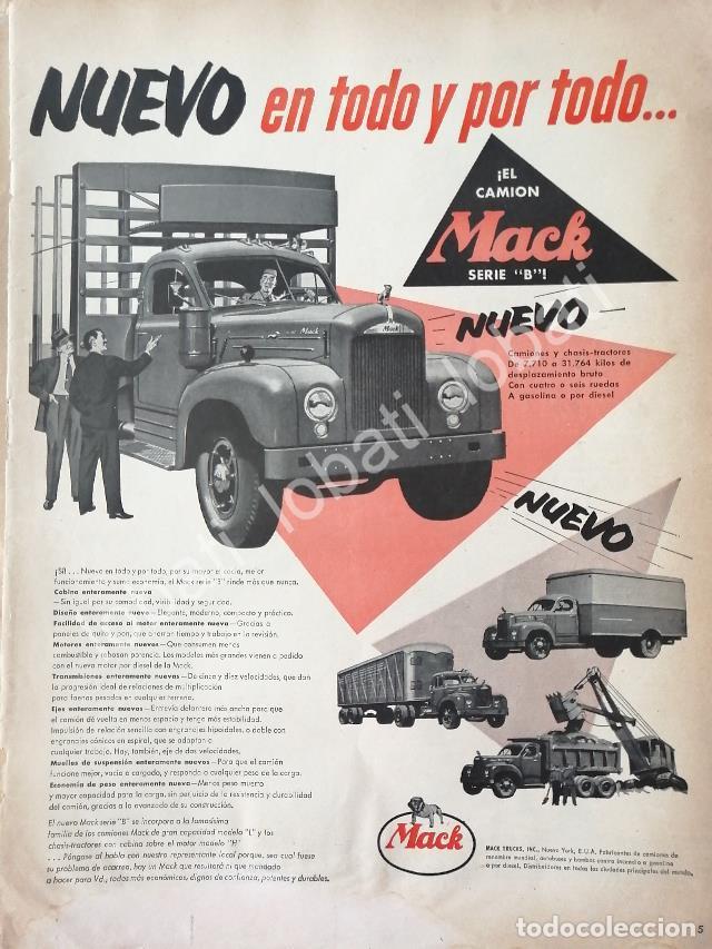 Collectionnisme d'affiches: CARTEL ANTIGUO ORIGINAL DE CAMION TRAILER MACK SERIE B 1953 / 759