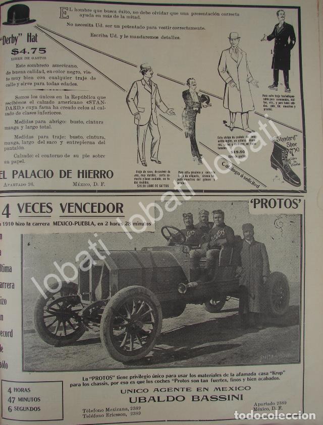 Collectionnisme d'affiches: CARTEL ANTIGUO ORIGINAL DE AUTOS PROTOS 1911 EL PRIMERO EN MEXICO /437 SUPER RARO