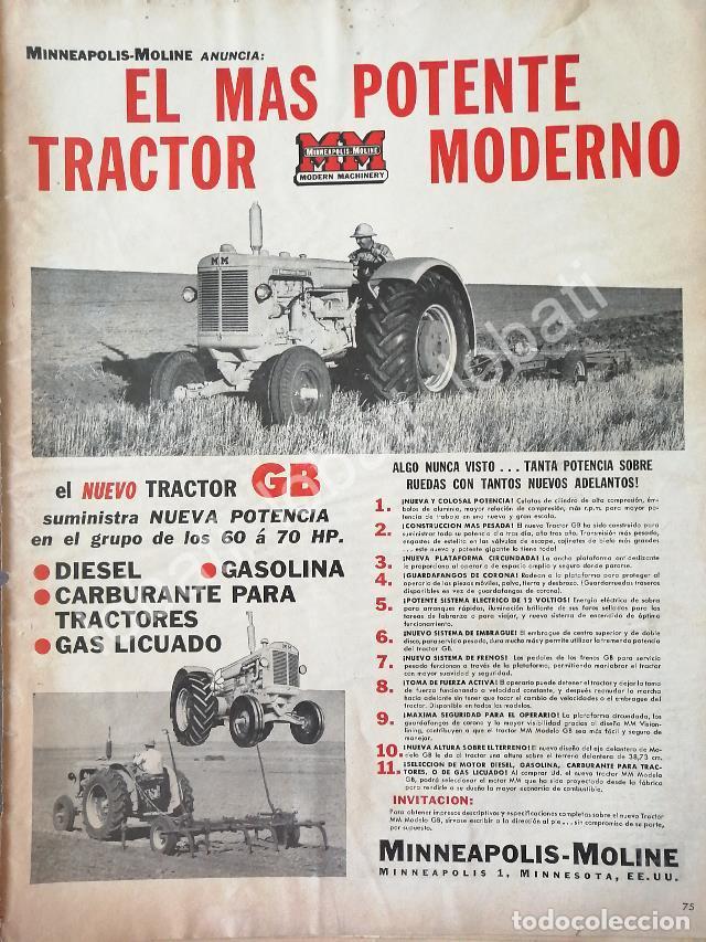 Collectionnisme d'affiches: CARTEL ANTIGUO ORIGINAL DE TRACTORES MINNEAPOLIS MOLINE GB 1957/ 762 RARO