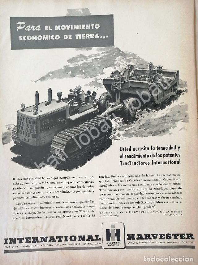 Collectionnisme d'affiches: CARTEL ANTIGUO ORIGINAL DE TRACTORES DE ORUGA INTERNATIONAL HARVESTER 1956/ 763 RARO