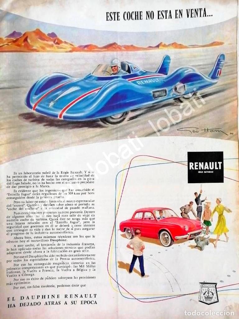 Coleccionismo de carteles: CARTEL ANTIGUO ORIGINAL DE AUTOS. RENAULT DAUPHINE ETOILE FILANTE 1957 / 776 / MUY RARO