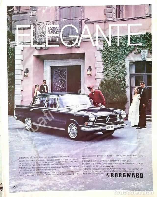 Collectionnisme d'affiches: CARTEL ANTIGUO ORIGINAL DE AUTOS BORGWARD 230 1967 MONTERREY / 783 MUY RARO