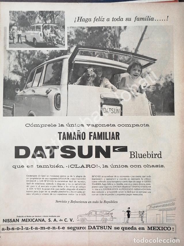 Coleccionismo de carteles: CARTEL ANTIGUO ORIGINAL DE AUTOS NISSAN DATSUN BLUEBIRD 1960 EL PRIMERO MEXICANO / 799