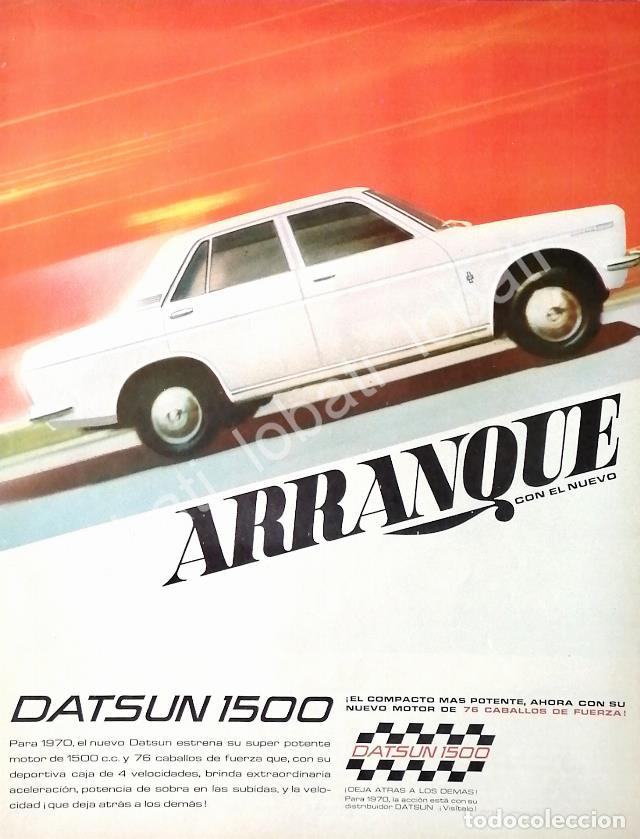 Coleccionismo de carteles: CARTEL ANTIGUO ORIGINAL DE AUTOS NISSAN DATSUN 1500 1970 / 798