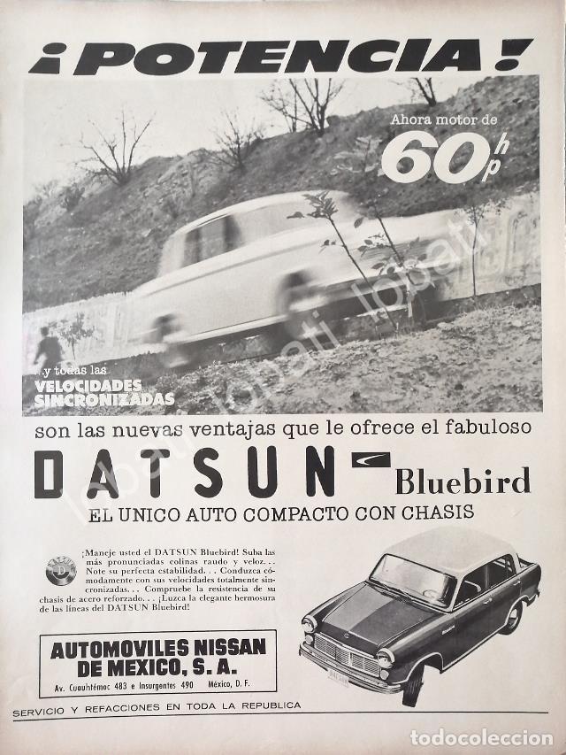 Coleccionismo de carteles: CARTEL ANTIGUO ORIGINAL DE AUTOS NISSAN DATSUN BLUEBIRD 1961 / 805