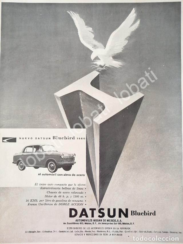 Coleccionismo de carteles: CARTEL ANTIGUO ORIGINAL DE AUTOS NISSAN DATSUN BLUEBIRD 1960 / 811
